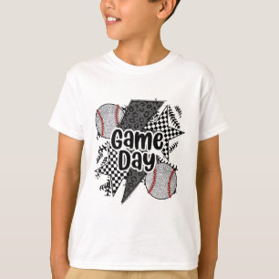 Retro Sell Game Day Chequered Leopard Sell Mama Mo T-Shirt