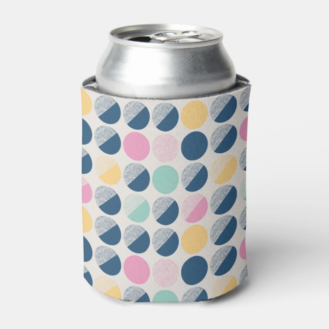 Retro Semi-Circle Pattern Can Cooler (Can Front)