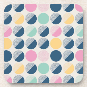 Retro Semi-Circle Pattern Coaster