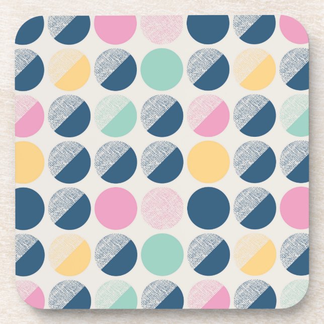 Retro Semi-Circle Pattern Coaster (Front)
