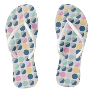 Retro Semi-Circle Pattern Flip Flops