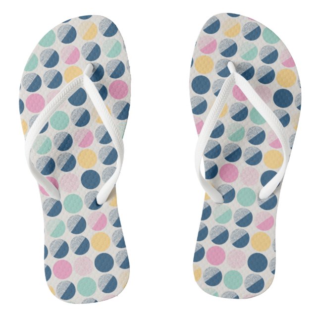 Retro Semi-Circle Pattern Flip Flops (Footbed)
