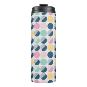 Retro Semi-Circle Pattern Thermal Tumbler