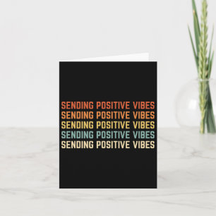 Retro Sending Positive Vibes Saying Self Care Ment Card
