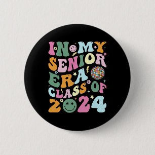 Retro Senior 2024 Class Of 2024 Graduate In My Sen 2 Inch Round Button