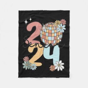 Retro Senior 2024 Disco Ball Class Of 2024 Graduat Fleece Blanket