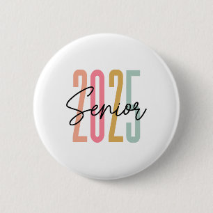 Retro Senior 2025 Cl Of 2025 High School Graduatio 2 Inch Round Button