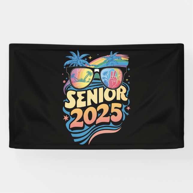 Retro Senior 2025 Class Of 2025 Graduation Banner (Horizontal)