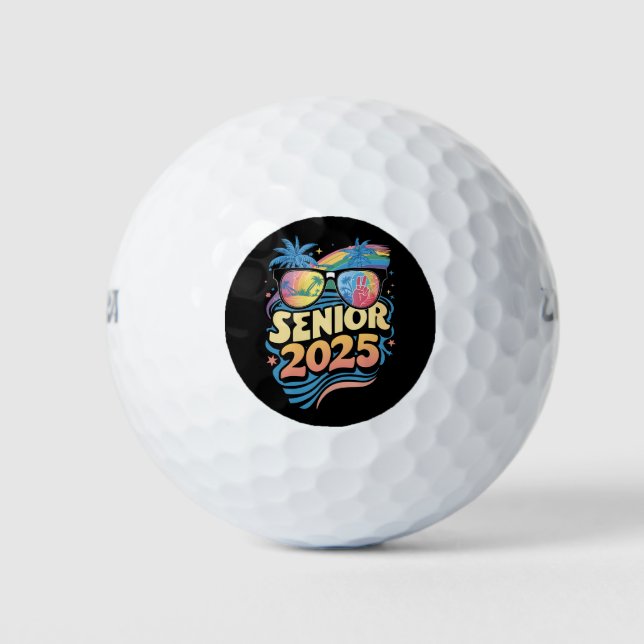 Retro Senior 2025 Class Of 2025 Graduation Golf Balls (Front)