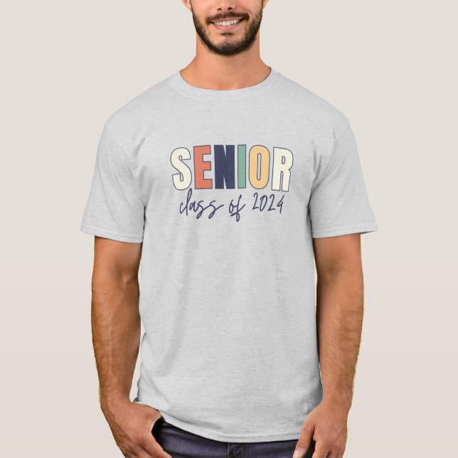 Retro Senior Class Of 2024 T-Shirt (Front)