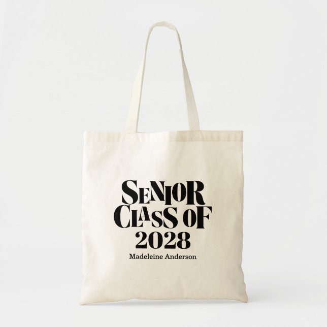 Retro Senior Class of Graduation Black And White  Tote Bag (Front)