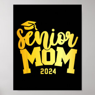 Retro Senior Mom Graduation Class Of 2024 School L Poster