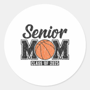Retro Senior Sketll Mom Cl Of 2025 Graduation Scho Classic Round Sticker