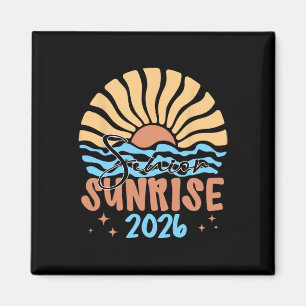 Retro Senior Sunrise Cl Of 2026 High School Gradua Magnet
