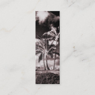 Retro Sepia Hawaiian Palm Trees Customized Palms Mini Business Card