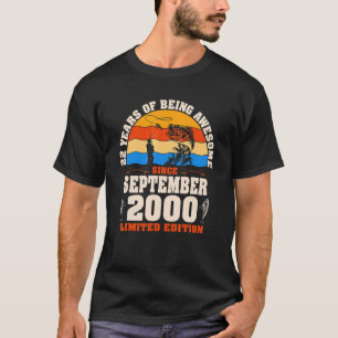 Retro September 2000 22 Year Old Fishing  22nd Bir T-Shirt