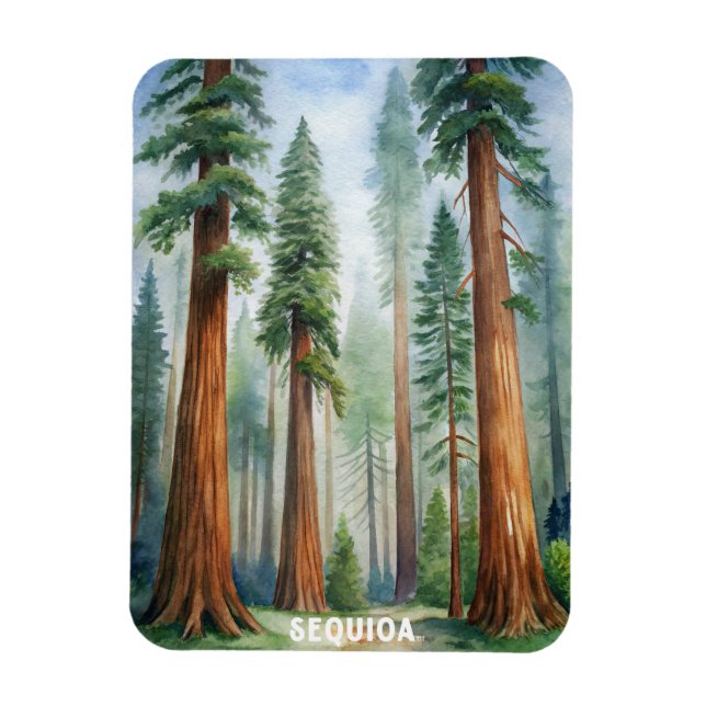 Retro Sequoia National Park Magnet (Vertical)