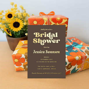 Retro Serif Bridal Shower Gold