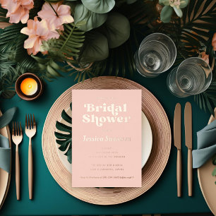Retro Serif Bridal Shower Rose Gold