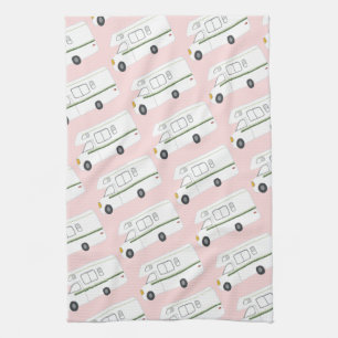 Rétro serviette de cuisine rose de Motorhome rv d