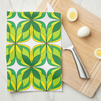 Rétro serviette verte et jaune de conception
