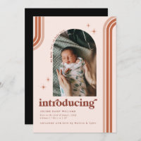 Retro Seventies | Arch Photo Birth Announcement
