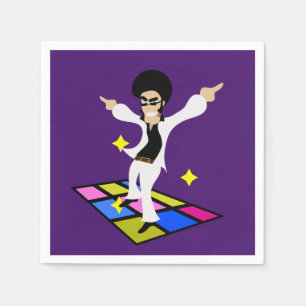Retro seventies disco party napkin