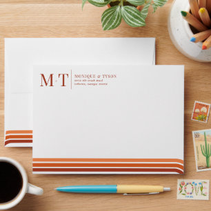 Retro Seventies Pre-Addressed Photo Lined Envelo Envelope