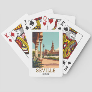 Retro Seville Spain Andalusia Architecture Playing Cards