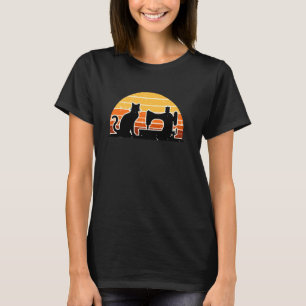 Retro Sewing Machine Cat Knitting Seamstress Knitt T-Shirt