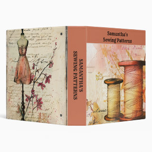 Retro Sewing Seamstress Craft Personalized  Binder
