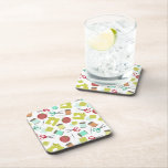 Retro Sewing Themed Cork Coasters<br><div class="desc">Cork coasters featuring a sewing themed design consisting of a sewing  machine,  spools of thread,  a pin cushion,  scissors,  fabric swatches,   and sewing needles. Design has a retro orange,  yellow,  red,  and blue / turquoise colour scheme.</div>