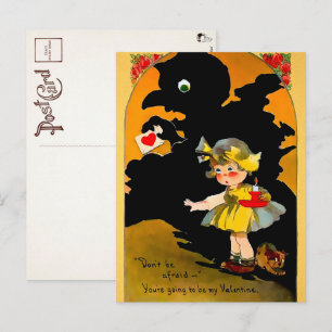 Retro Shadow Valentine's Day Postcard