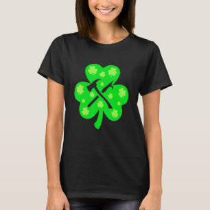 Retro Shamrock Firefighter St Patrick Day Irish Co T-Shirt