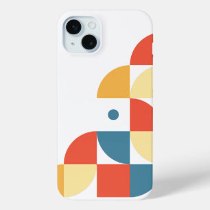 Retro Shapes and Colors on White iPhone 15 Mini Case
