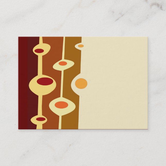 retro shapes brown yellow orange business card (Front)