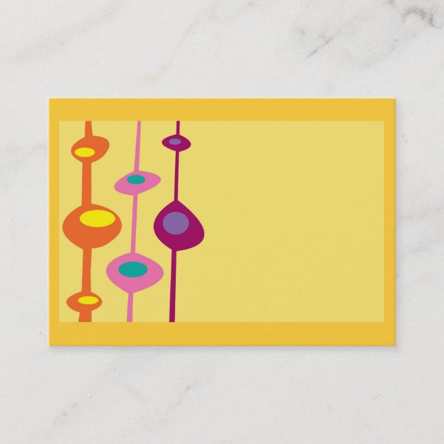 retro shapes citrus candy colours business card (Front)