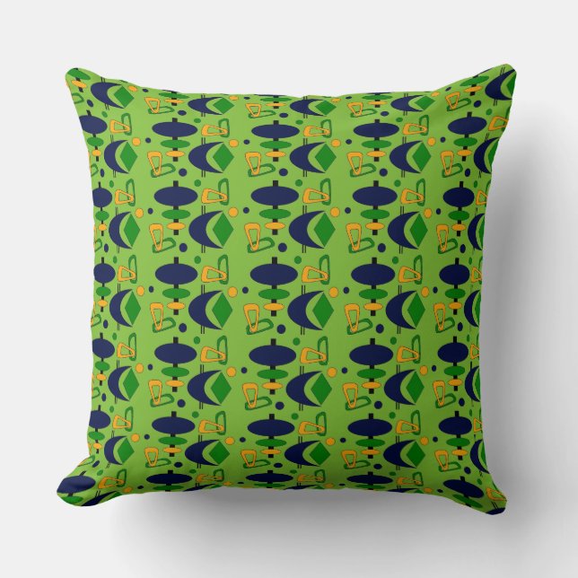 Retro Shapes Throw Pillow (Front)