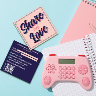Retro Share the Love Typography Cool Colour Scheme Referral Card