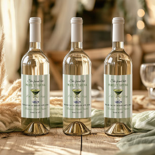 Retro She Found Her Perfect Matcha Bridal Shower Wine Label