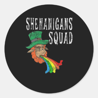 Retro Shenanigans Squad St. Patrick's Day    Classic Round Sticker