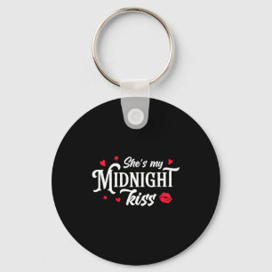 Retro Shes My Midnight Kiss New Year Nye Matching Keychain