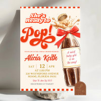 Retro She's Ready To Pop Red Bow Baby Shower