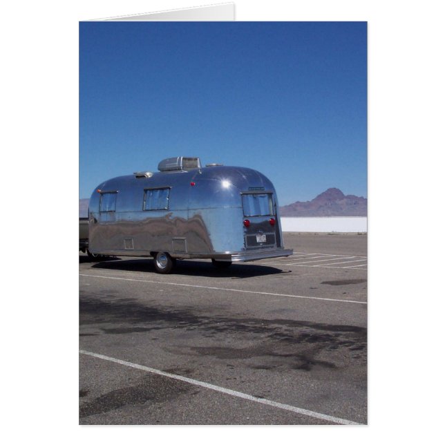 Retro shiny trip travel camping trailer camper fun (Front)