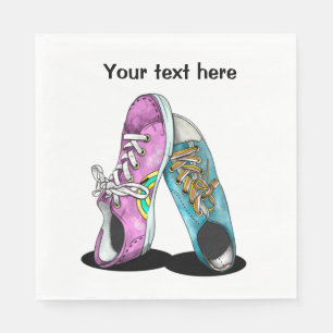 Retro shoes napkin