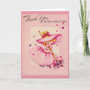 Retro Shower Gift Thank You Card