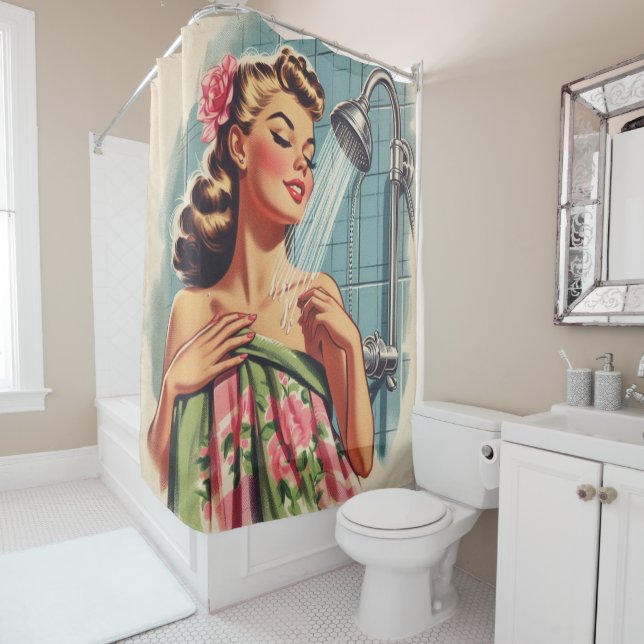 Retro Shower Pin Up (In Situ)
