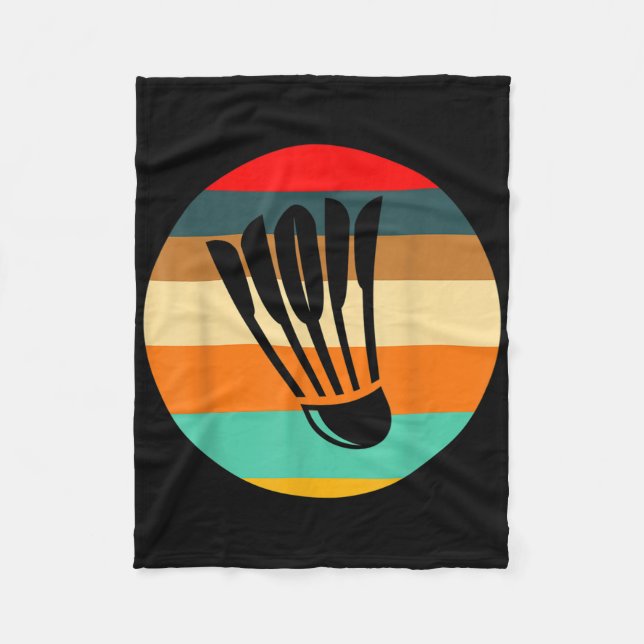 Retro Shuttle Badminton  Fleece Blanket (Front)