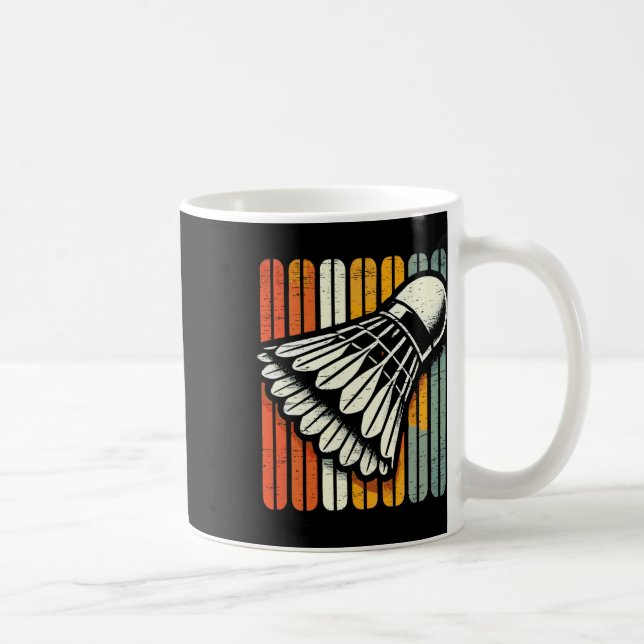 Retro Shuttle Badminton Player  Coffee Mug (Right)