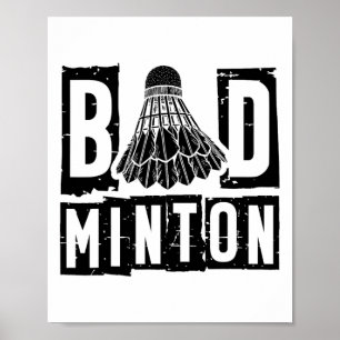 Retro Shuttle Badminton Player  Poster